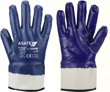 Nitril-Winterhandschuhe mit Stulpe, blau, vollbeschichtet