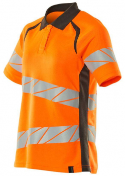 Preview: Damen Warnschutz-Polo-Shirt 19093-771 Mascot Accelerate Safe orange-schwarzblau links