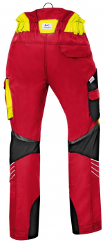 Preview: Kübler Forest Schnittschutzhose 2750 rot-warngelb hinten