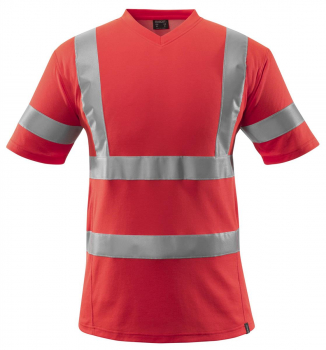 Mascot Warnschutz T-Shirt 18282-995-222 rot mit V-Ausschnitt