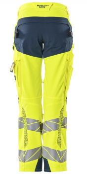 Warnschutz Damenhose Mascot Accelerate Safe 19078-511 gelb-dunkelpetroleum hinten