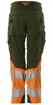 Warnschutz Damenhose Mascot Accelerate Safe 19178-511 moosgrün-orange hinten