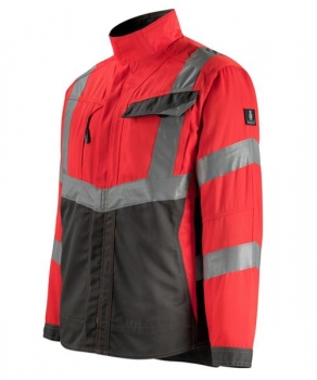 Warnschutz Jacke Oxford Mascot Safe Supreme rot-dunkelanthrazit Seitenansicht links