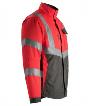 Warnschutz Jacke Oxford Mascot Safe Supreme rot-dunkelanthrazit Seitenansicht rechts