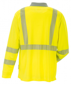 Poloshirt langarm PLANAM NORIT WARNSCHUTZ gelb/zink hinten