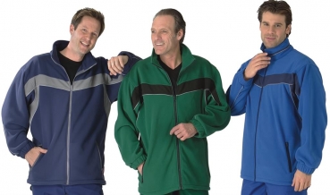 Fleecejacke Planam Plaline marine und grün und kornblau