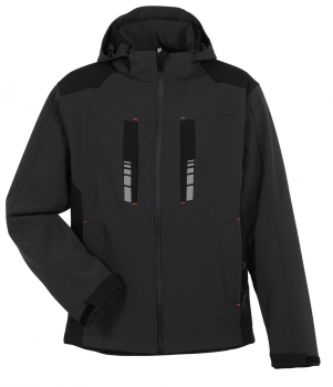 Planam Softshelljacke MOTO Outdoor grau-schwarz vorne