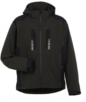 Planam Softshelljacke MOTO Outdoor oliv-schwarz vorne