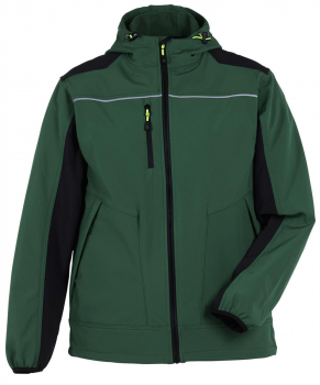 Softshelljacke rECOline Planam grün-schwarz vorne