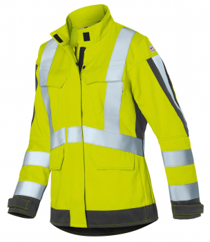 Preview: Warnschutz Damenjacke arc1 1493 Kübler PROTECTIQ HI VIS warngelb-anthrazit vorne