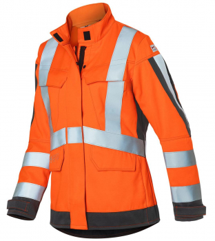 Warnschutz Damenjacke arc1 1493 Kübler PROTECTIQ HI VIS warnorange-anthrazit vorne