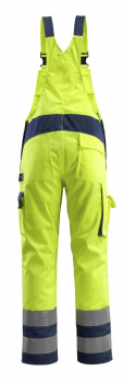 Warnschutz Latzhose BARRAS Mascot Safe Compete gelb marine hinten