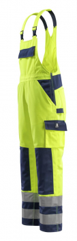 Warnschutz Latzhose BARRAS Mascot Safe Compete gelb marine links