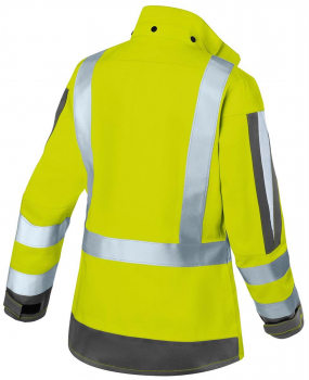 Preview: Warnschutz Wetterjacke Damen arc2 1495 Kübler PROTECTIQ HI VIS warngelb-anthrazit Rückansicht