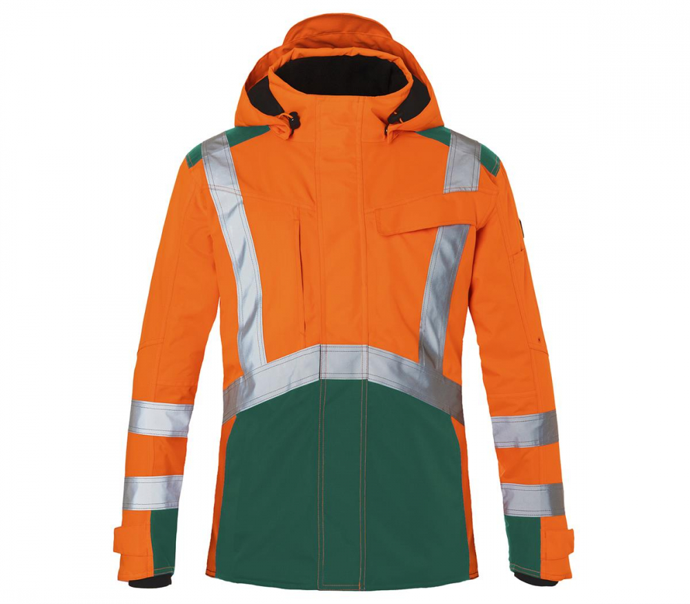 Warnschutz Hardshelljacke 1327 Kübler REFLECTIQ warnorange/moosgrün