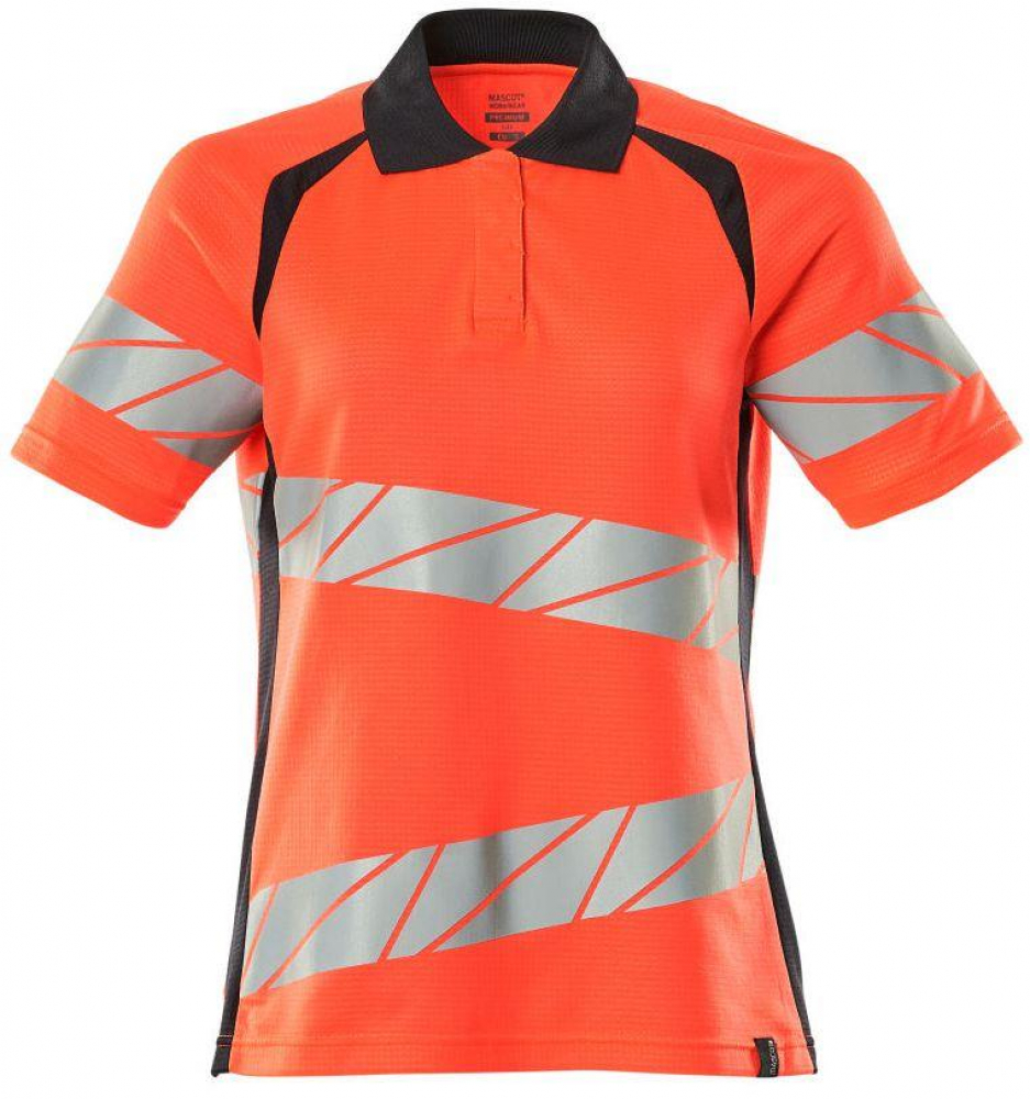 Damen Warnschutz-Polo-Shirt 19093-771 Mascot Accelerate Safe rot-schwarzblau