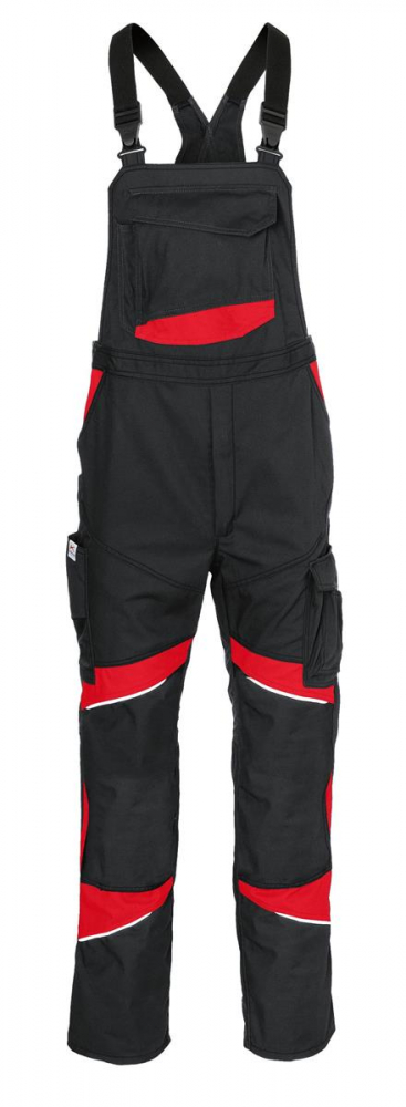 Latzhose 3450 Kübler ACTIVIQ Cotton+ schwarz-mittelrot