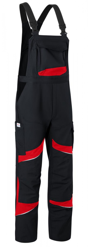 Latzhose High 3255 Kübler ACTIVIQ Cotton+ schwarz-mittelrot