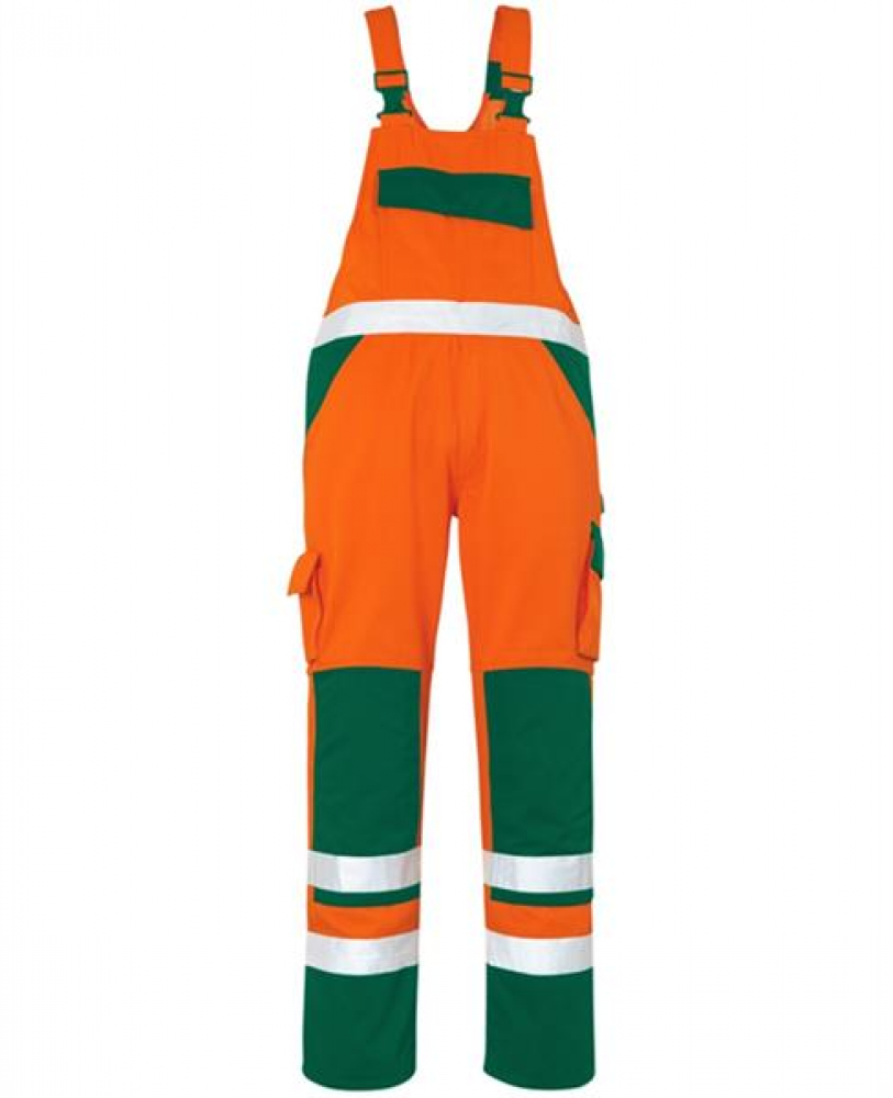 Mascot Latzhose Barras Warnschutz orange/gruen