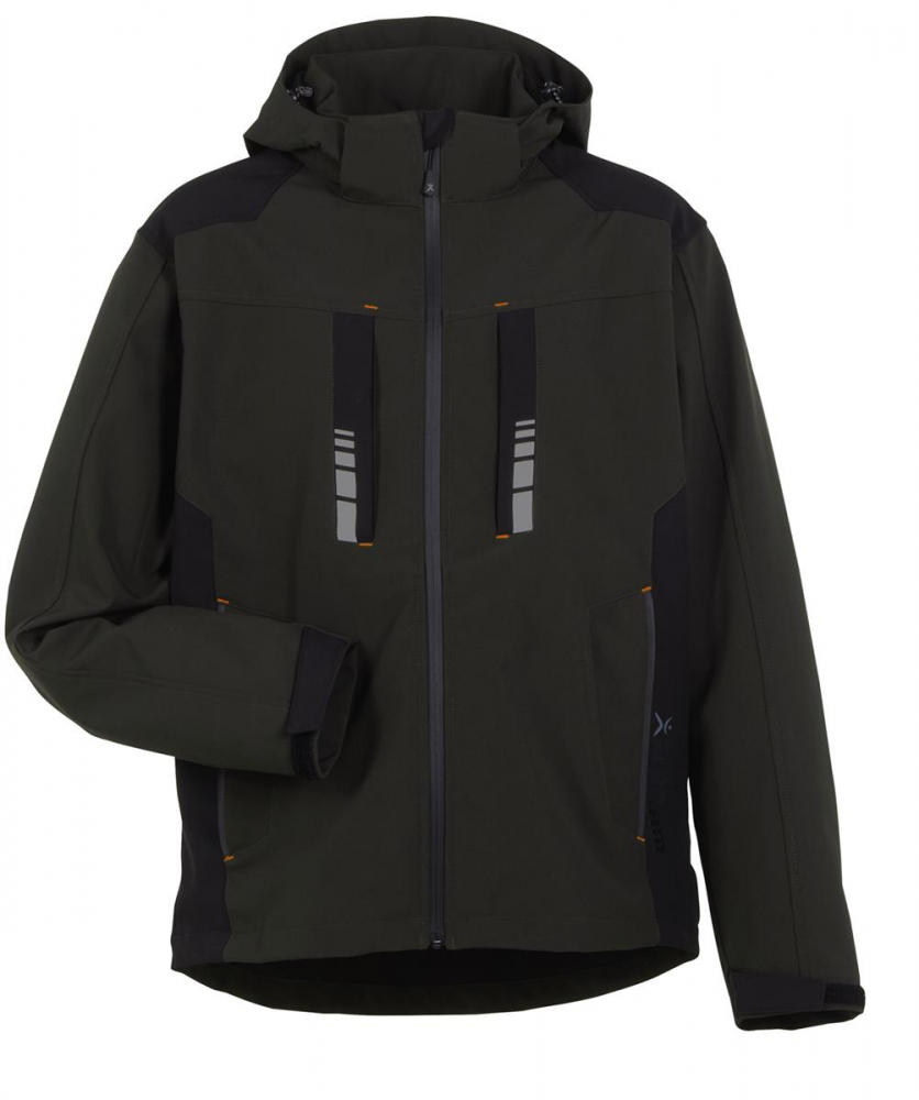 Planam Softshelljacke MOTO Outdoor oliv-schwarz vorne