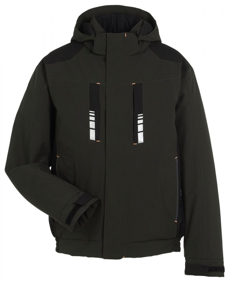 Planam Winterjacke MOTO Outdoor oliv-schwarz vorne