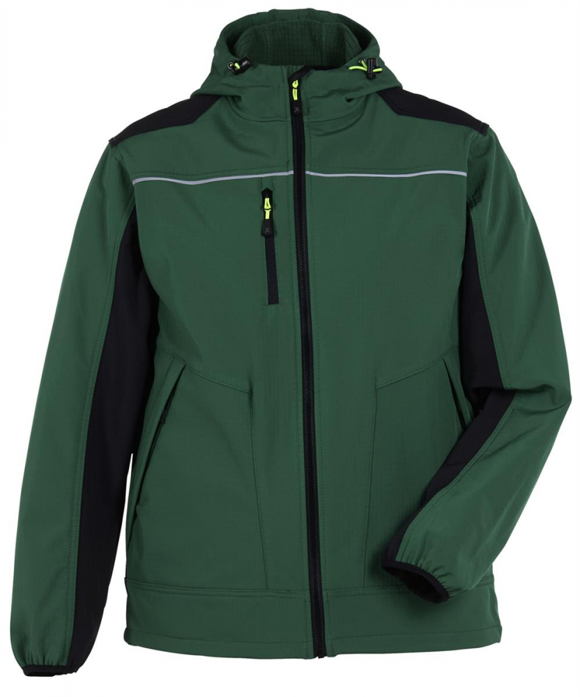 Softshelljacke rECOline Planam grün-schwarz vorne
