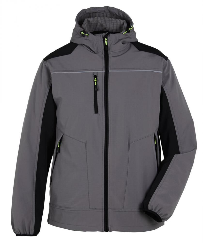 Softshelljacke rECOline Planam zink-schwarz vorne