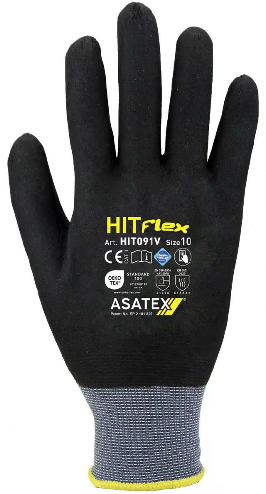 HIT 091V Mechaniker Handschuh mit NitrilVollbeschichtung Handrücken