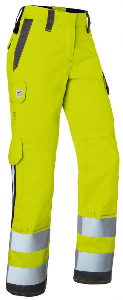 Warnschutz Damenhose arc2 2494 Kübler PROTECTIQ HI VIS warngelb/anthrazit vorne
