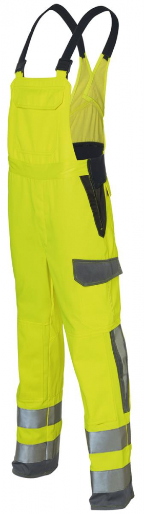 Kübler Protectiq Warnschutz Latzhose 3393 warngelb-anthrazit seitlich
