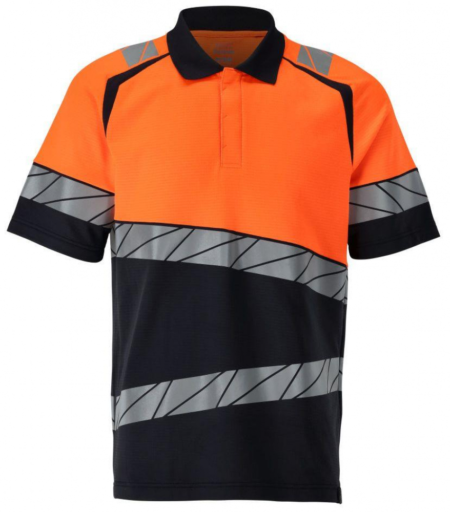 Warnschutz Polo-Shirt 25083-771 Mascot Accelerate Safe schwarzblau-orange