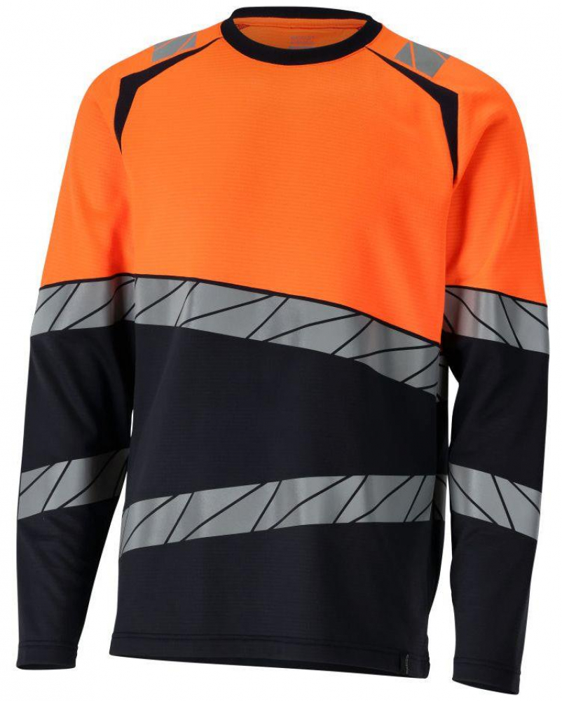 Warnschutz-T-Shirt langarm 25081-771 Mascot Accelerate Safe schwarzblau-orange